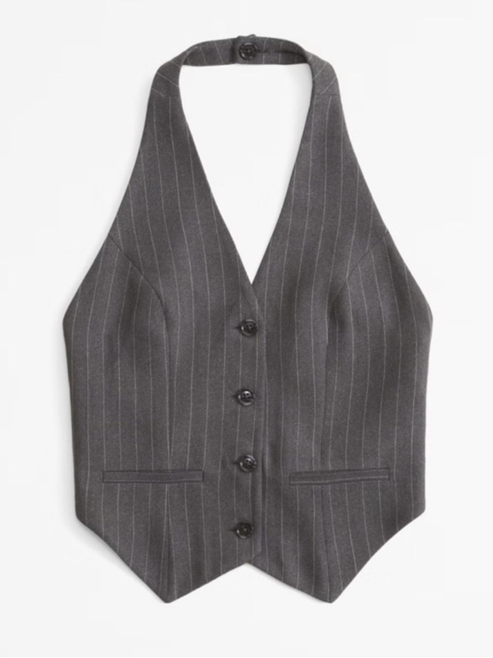 Abercrombie & fitch Mara Tailored Halter Vest pinstripe size medium backless